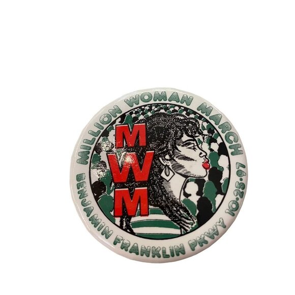 Vintage 1997 MWM Million Woman March Benjamin Franklin Parkway 2.25" Pinback 10- - Picture 5 of 14